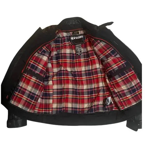 Alpine Stars Buffalo Leather Crazy Eight Padded Motorcycle Jacket - Picture 3 of 10